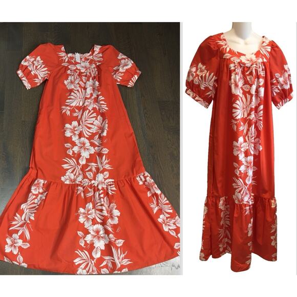 Vintage Royal Creations Hawaiian Hibscus Aloha Muumuu Maxi Dress Size‎ S - Picture 1 of 8